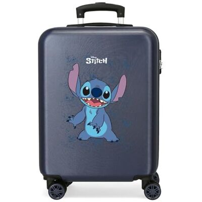 Disney Joumma Bags Happy Stitch kabinfodral, resväskeset, tillverkad av ABS, ett slitstarkt och lätt material, sillås, Marinblå, 38 x 55 x 20 cm, resväska Disney Joumma Bags Happy Stitch kabinfodral, resväskeset, tillverkad av ABS, ett slitstarkt och lätt material, sillås, Marinblå, 38 x 55 x 20 cm, resväska