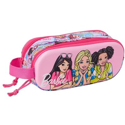 safta BARBIE 3D 3D dubbelt fodral, barnfodral, barnfodral, perfekt för skolbarn, bekväm och mångsidig, kvalitet och styrka, 21 x 6 x 8 cm, Rosa, M, Avslappnad safta BARBIE 3D 3D dubbelt fodral, barnfodral, barnfodral, perfekt för skolbarn, bekväm och mångsidig, kvalitet och styrka, 21 x 6 x 8 cm, Rosa, M, Avslappnad