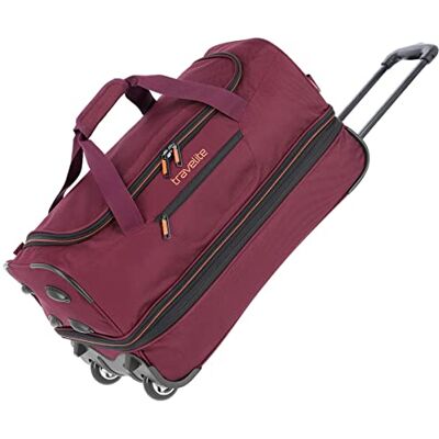 Travelite 2-hjuls trolley resväska storlek L med stretchveck, bagageserie bas: mjukt bagage resväska med hjul med extra volym, 096276, Vinröd/orange, 55 cm, resväska med hjul Travelite 2-hjuls trolley resväska storlek L med stretchveck, bagageserie bas: mjukt bagage resväska med hjul med extra volym, 096276, Vinröd/orange, 55 cm, resväska med hjul