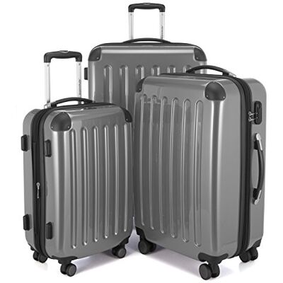 Hauptstadtkoffer Alex bagage resväska hård sida spinnvagn 4 hjul expanderbar, SILVER, Set, Bagageset Hauptstadtkoffer Alex bagage resväska hård sida spinnvagn 4 hjul expanderbar, SILVER, Set, Bagageset