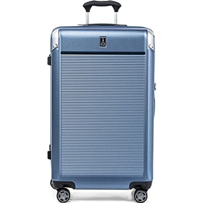 Travelpro Platinum Elite Hardside Expandable Checked Luggage, 8 Wheel Spinner, TSA Lock, Hard Shell Polycarbonate Suitcase, Dark Sky Blue, Checked Large 28-Inch Travelpro Platinum Elite Hardside Expandable Checked Luggage, 8 Wheel Spinner, TSA Lock, Hard Shell Polycarbonate Suitcase, Dark Sky Blue, Checked Large 28-Inch