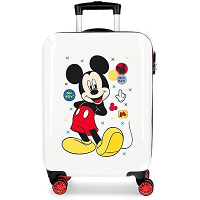 Disney Mickey Enjoy the Day Kabinväska Vit 40x55x20 cms Stelt ABS Sidokombinationslås 34L 2,8 kg 4 Dubbla hjul 0, Flerfärgad, 34L, Kabinväska Disney Mickey Enjoy the Day Kabinväska Vit 40x55x20 cms Stelt ABS Sidokombinationslås 34L 2,8 kg 4 Dubbla hjul 0, Flerfärgad, 34L, Kabinväska