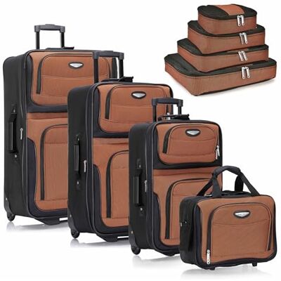Travel Select Traveler's Choice Amsterdam 8pc Resväskor set, Orange, En storlek Travel Select Traveler's Choice Amsterdam 8pc Resväskor set, Orange, En storlek