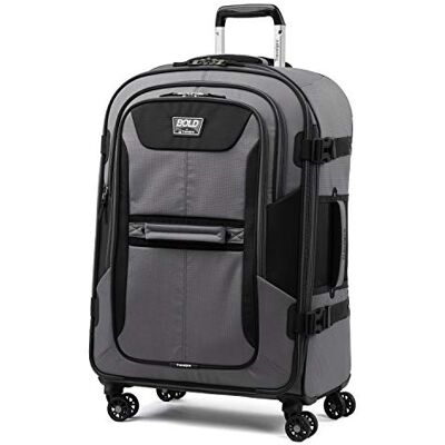 Travelpro Bold 66 cm expanderbar rutig bagagespinner, lätt, robust resväska, grå/Svart, Checked-Medium 26-Inch, Djärv – expanderbart bagage med softside med spinner- Travelpro Bold 66 cm expanderbar rutig bagagespinner, lätt, robust resväska, grå/Svart, Checked-Medium 26-Inch, Djärv – expanderbart bagage med softside med spinner-