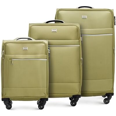 WITTCHEN MIRA Line Set med 3 resväskor Bagage Mjukt bagage Bagage i polyester Bärhandtag Teleskopiskt handtag Fyra svängbara hjul TSA kombinationslås Storlek (S+M+L) Grön WITTCHEN MIRA Line Set med 3 resväskor Bagage Mjukt bagage Bagage i polyester Bärhandtag Teleskopiskt handtag Fyra svängbara hjul TSA kombinationslås Storlek (S+M+L) Grön