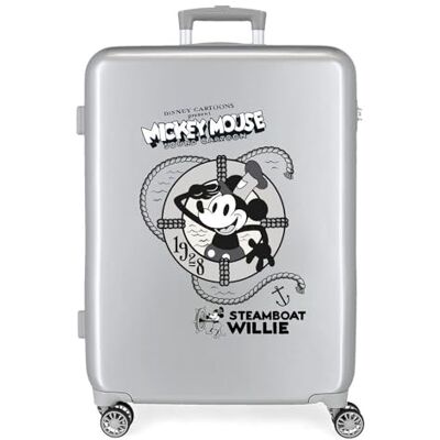 Disney 100 Mickey Steamboad Resväska Medium Grå 48x70x26 cms Stelt ABS Integrerad TSA-stängning 81L 2 kg 4 Dubbla hjul, Grå, Talla única, medium resväska Disney 100 Mickey Steamboad Resväska Medium Grå 48x70x26 cms Stelt ABS Integrerad TSA-stängning 81L 2 kg 4 Dubbla hjul, Grå, Talla única, medium resväska