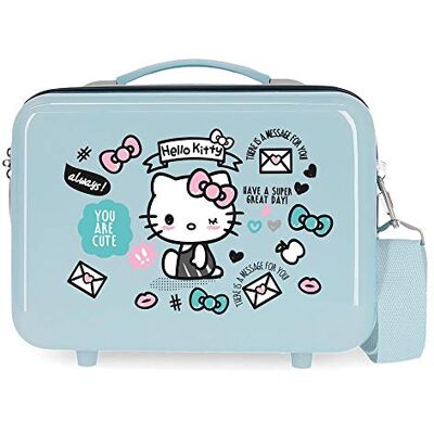 Hello Kitty anpassningsbar ABS-toalettväska, azul, 29x21x15 cms, Skönhetsväska Hello Kitty anpassningsbar ABS-toalettväska, azul, 29x21x15 cms, Skönhetsväska