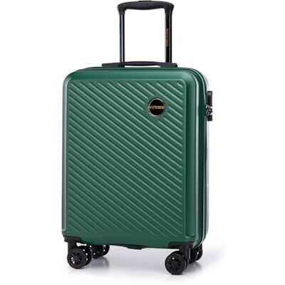 WITTCHEN Resväska Handbagage Kabinväska Hårdfodral i ABS med 4 svänkbara hjul Kombinationslås Teleskopiskt handtag Circle Line Storlek S Mörkgrön WITTCHEN Resväska Handbagage Kabinväska Hårdfodral i ABS med 4 svänkbara hjul Kombinationslås Teleskopiskt handtag Circle Line Storlek S Mörkgrön