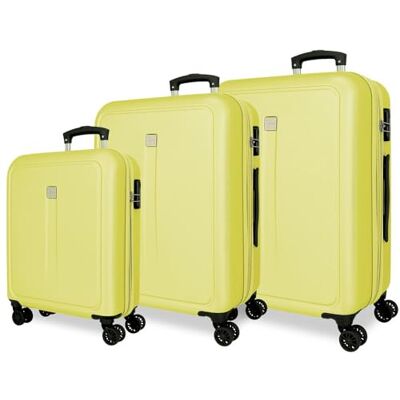 ROLL ROAD Kambodja resväska set gul 55/65/75 cm styv 11,1 kg sida kombinationslås ABS 11,1 kg 190 L handbagage, Gul, Talla única, Bagageset ROLL ROAD Kambodja resväska set gul 55/65/75 cm styv 11,1 kg sida kombinationslås ABS 11,1 kg 190 L handbagage, Gul, Talla única, Bagageset