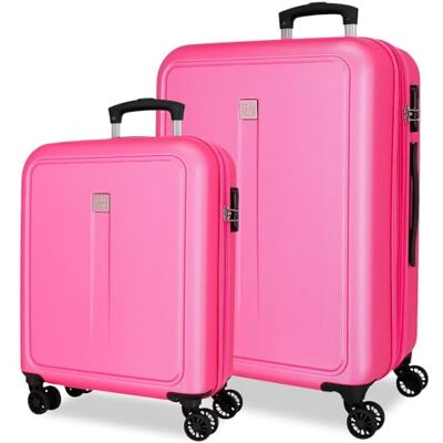 ROLL ROAD Kambodja resväska set rosa 55/65 cm styv 6,6 kg sida kombinationslås ABS 6,6 kg 93 L handbagage, Rosa, Talla única, Bagageset ROLL ROAD Kambodja resväska set rosa 55/65 cm styv 6,6 kg sida kombinationslås ABS 6,6 kg 93 L handbagage, Rosa, Talla única, Bagageset