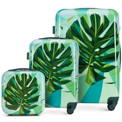 WITTCHEN Young Kollektion Set med 3 resväskor ABS med extra polykarbonat beläggning Fyra hjul Teleskopiskt handtag Kombinationslås Storlek (S+M+Necessär) Grön-blå WITTCHEN Young Kollektion Set med 3 resväskor ABS med extra polykarbonat beläggning Fyra hjul Teleskopiskt handtag Kombinationslås Storlek (S+M+Necessär) Grön-blå