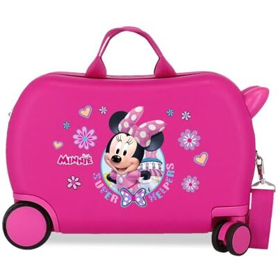 Disney Joumma Mimmi Helpers resväska kabinväska, barnväska, tillverkad av ABS, ett robust material, fyra flerriktade dubbla snurrhjul, kombinationslås på sidan, Färg: rosa, barnresväska Disney Joumma Mimmi Helpers resväska kabinväska, barnväska, tillverkad av ABS, ett robust material, fyra flerriktade dubbla snurrhjul, kombinationslås på sidan, Färg: rosa, barnresväska