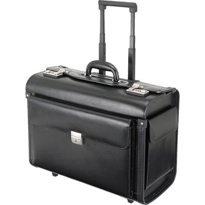 ALASSIO 92705 SILVANA vagn pilotväska, hjul, läder, svart, Svart, B 48,5 x H 37 x T 23 cm, Barnbagage ALASSIO 92705 SILVANA vagn pilotväska, hjul, läder, svart, Svart, B 48,5 x H 37 x T 23 cm, Barnbagage