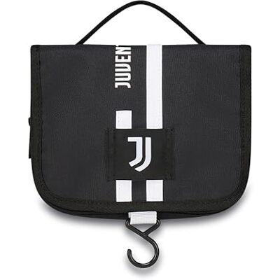 JUVENTUS Svart vit sminkväska med handtag, resor och fritid, Svart, Taglia Unica, Modern JUVENTUS Svart vit sminkväska med handtag, resor och fritid, Svart, Taglia Unica, Modern