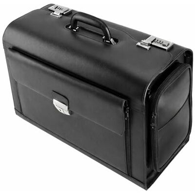 ALASSIO 45057 – pilotväska VERONA, av högkvalitativt läder, ca 49 x 35 x 24 cm, svart, svart, 49 mm, pilotväska ALASSIO 45057 – pilotväska VERONA, av högkvalitativt läder, ca 49 x 35 x 24 cm, svart, svart, 49 mm, pilotväska