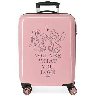 Disney Joumma Stitch You Love Cabin resväska rosa 38 x 55 x 20 cm hård ABS sida kombinationslås 34L 2 kg 4 hjul bagage hand, Rosa, Kabinväska Disney Joumma Stitch You Love Cabin resväska rosa 38 x 55 x 20 cm hård ABS sida kombinationslås 34L 2 kg 4 hjul bagage hand, Rosa, Kabinväska