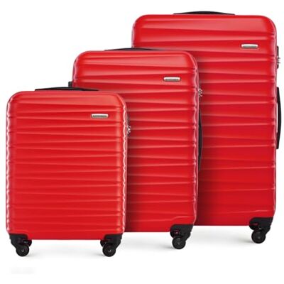 WITTCHEN GROOVE Line Set med 3 väskor Resväskor Hårt bagage med ABS-hölje Nummerlås, teleskophandtag 4 länkhjul Storlek (S+M+L) Röd SAS/Ryanair/Norwegian/Wizz Air/BRA/Sunclass Airliness WITTCHEN GROOVE Line Set med 3 väskor Resväskor Hårt bagage med ABS-hölje Nummerlås, teleskophandtag 4 länkhjul Storlek (S+M+L) Röd SAS/Ryanair/Norwegian/Wizz Air/BRA/Sunclass Airliness