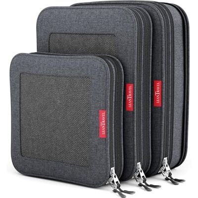LeanTravel komprimering förpackningskuber organisatörer resebagage med (3), 3-pack svart, 3-Pack (2L+1M), modernt LeanTravel komprimering förpackningskuber organisatörer resebagage med (3), 3-pack svart, 3-Pack (2L+1M), modernt