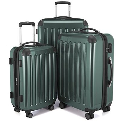 Hauptstadtkoffer Alex bagage resväska hård sida spinnvagn 4 hjul expanderbar, Mörkgrön, Set, Bagageset Hauptstadtkoffer Alex bagage resväska hård sida spinnvagn 4 hjul expanderbar, Mörkgrön, Set, Bagageset