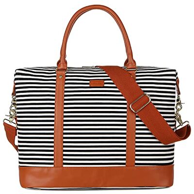 Baosha HB-28 damer kvinnor canvas resa weekendväska övernattning handbagage duffel tygväska, Svart, 16 x 12 x 8 inch, Modern/åtsittande Baosha HB-28 damer kvinnor canvas resa weekendväska övernattning handbagage duffel tygväska, Svart, 16 x 12 x 8 inch, Modern/åtsittande