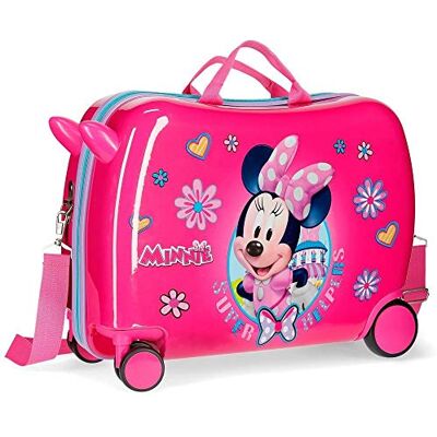 Disney Joumma Mimmi Helpers resväska kabinväska, barnväska, tillverkad av ABS, ett robust material, fyra flerriktade dubbla snurrhjul, kombinationslås på sidan, Rosa, 50 cm, barnresväska Disney Joumma Mimmi Helpers resväska kabinväska, barnväska, tillverkad av ABS, ett robust material, fyra flerriktade dubbla snurrhjul, kombinationslås på sidan, Rosa, 50 cm, barnresväska