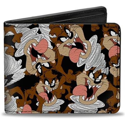 Buckle-Down herr dubbelvikt plånbok Tasmanian Devil Taz tvåfaldig, flerfärgad, 10 cm x 8,9 cm, flerfärgad, 4.0" x 3.5 Buckle-Down herr dubbelvikt plånbok Tasmanian Devil Taz tvåfaldig, flerfärgad, 10 cm x 8,9 cm, flerfärgad, 4.0" x 3.5