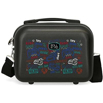ROLL ROAD Next Level Adapterbart behov med budväska Svart 29x21x15 cms Stelt ABS 9,14L 0,6 kg, Svart, Neceser, necessär med axelrem ROLL ROAD Next Level Adapterbart behov med budväska Svart 29x21x15 cms Stelt ABS 9,14L 0,6 kg, Svart, Neceser, necessär med axelrem