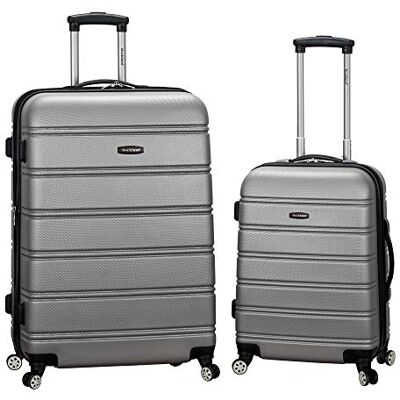 Rockland Melbourne hård sida expanderbar spinner-hjul bagage, SILVER, En storlek, Melbourne hård sida expanderbart spinner-hjul bagage Rockland Melbourne hård sida expanderbar spinner-hjul bagage, SILVER, En storlek, Melbourne hård sida expanderbart spinner-hjul bagage