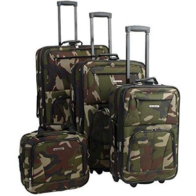 Rockland Set med resväskor med mjuka sidor, stående, Kamouflage, 4-Piece Set (14/19/24/28) Rockland Set med resväskor med mjuka sidor, stående, Kamouflage, 4-Piece Set (14/19/24/28)