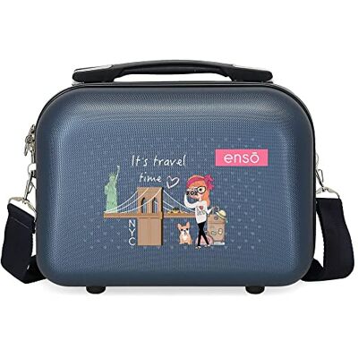 Enso Travel Time toalettväska, anpassningsbar, med axelväska, blå, 29 x 21 x 15 cm, styv, ABS 9,14 l Enso Travel Time toalettväska, anpassningsbar, med axelväska, blå, 29 x 21 x 15 cm, styv, ABS 9,14 l