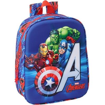 safta AVENGERS 3D-dagisryggsäck, anpassningsbar till vagn, lätt att rengöra, perfekt för barn i olika åldrar, bekväm och mångsidig, kvalitet och styrka, 22 x 10 x 27 cm, Mörkblå/röd, M, Avslappnad safta AVENGERS 3D-dagisryggsäck, anpassningsbar till vagn, lätt att rengöra, perfekt för barn i olika åldrar, bekväm och mångsidig, kvalitet och styrka, 22 x 10 x 27 cm, Mörkblå/röd, M, Avslappnad