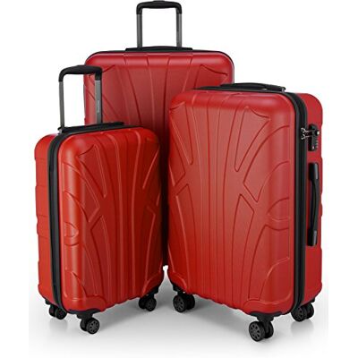 suitline Resväskset 3 delar ABS hård skal kabin 55 cm mellan 66 cm stor 76 cm expanderbar med TSA lås 4 dubbla hjul teleskophandtag, röd suitline Resväskset 3 delar ABS hård skal kabin 55 cm mellan 66 cm stor 76 cm expanderbar med TSA lås 4 dubbla hjul teleskophandtag, röd