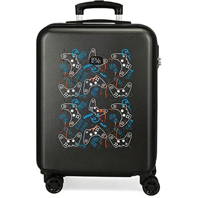 ROLL ROAD Gamers kabintrulle, svart, 38 x 55 x 20 cm, hård plast, kombinationslås på sidan, 35 2 kg, 4 dubbla hjul, handbagage ROLL ROAD Gamers kabintrulle, svart, 38 x 55 x 20 cm, hård plast, kombinationslås på sidan, 35 2 kg, 4 dubbla hjul, handbagage