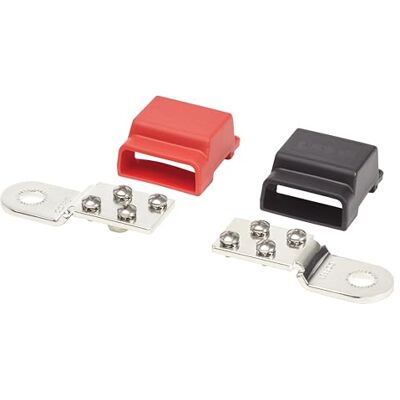 Blue Sea Systems 2340 batteriterminalmontering förtennad koppar bussstänger, positiva och negativa med 10 x 25 – 60 cm rostfria skruvar, 32 V, 100 A, röd/svart Blue Sea Systems 2340 batteriterminalmontering förtennad koppar bussstänger, positiva och negativa med 10 x 25 – 60 cm rostfria skruvar, 32 V, 100 A, röd/svart