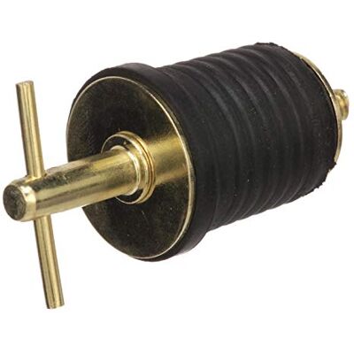 attwood 11587-4 T-handtag dräneringsplugg, för avlopp med 1-tums diameter, lås på plats, mässingspläterat handtag med kedja attwood 11587-4 T-handtag dräneringsplugg, för avlopp med 1-tums diameter, lås på plats, mässingspläterat handtag med kedja