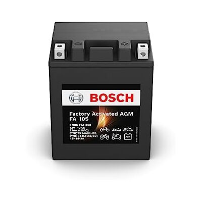 Bosch FA105 – AGM-motorcykelbatteri – 12 V 210 A 12 Ah – Lämplig för motorcyklar, motorcyklar, enduros, skoter, fyrhjulingar, jetskis – Kompatibel M4F34, M4F36, BTX14AHL-BS, BB14L-A2, BB14L-B2, Bosch FA105 – AGM-motorcykelbatteri – 12 V 210 A 12 Ah – Lämplig för motorcyklar, motorcyklar, enduros, skoter, fyrhjulingar, jetskis – Kompatibel M4F34, M4F36, BTX14AHL-BS, BB14L-A2, BB14L-B2,