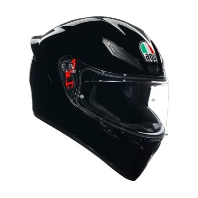 AGV K1 S E2206, Motorcykelhjälm, ECE Fullvisirhjälm, Racingstil med Aerodynamisk Spoiler, Reptåligt Visir, 190° Synfält, med Intercom Ready, Black, XXL AGV K1 S E2206, Motorcykelhjälm, ECE Fullvisirhjälm, Racingstil med Aerodynamisk Spoiler, Reptåligt Visir, 190° Synfält, med Intercom Ready, Black, XXL