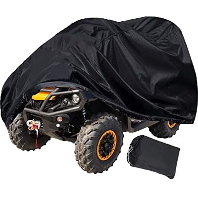 Indeed BUY ATV skydd vattentätt, 420D slitstarkt ripstop-material svart skyddar 4-hjulare från snö regn eller sol, 252 x 102 cm x 122 cm Indeed BUY ATV skydd vattentätt, 420D slitstarkt ripstop-material svart skyddar 4-hjulare från snö regn eller sol, 252 x 102 cm x 122 cm