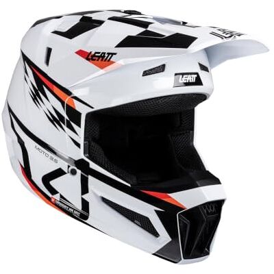 Leatt hjälm med glasögon sats MOTO 3,5 JUNIOR V25 (51–52 cm) vit M Leatt hjälm med glasögon sats MOTO 3,5 JUNIOR V25 (51–52 cm) vit M