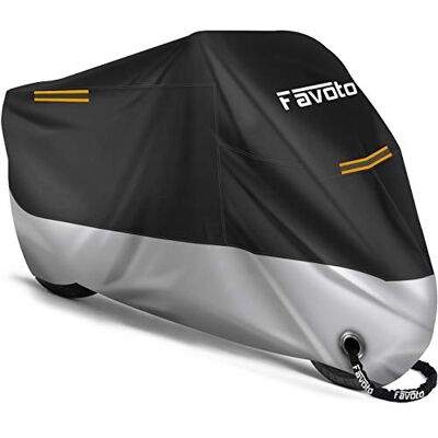 Favoto Förbättrad version motorcykelskydd alla årstider 210D vattentätt utomhus 97 tum motorcykel garage skydd vintersäkert med 2 vindtäta spännen 245 cm x 105 cm x 125 cm Favoto Förbättrad version motorcykelskydd alla årstider 210D vattentätt utomhus 97 tum motorcykel garage skydd vintersäkert med 2 vindtäta spännen 245 cm x 105 cm x 125 cm