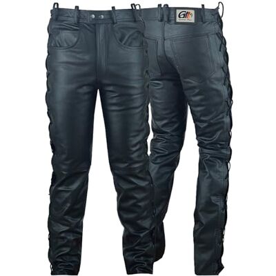 German Wear Motorcykelsidan spetsade läderbyxor. 50 (EU) Svart German Wear Motorcykelsidan spetsade läderbyxor. 50 (EU) Svart