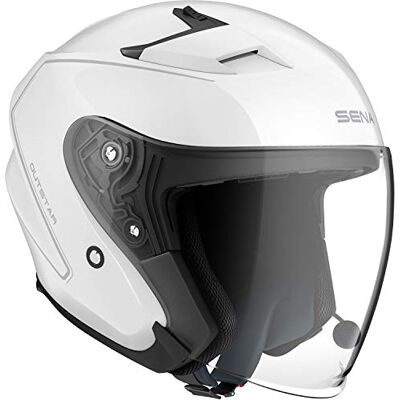 Sena Outstar S Bluetooth integrerad öppen ansiktshjälm med integrerad Bluetooth-intercom och smartphone-anslutning (matt svart, M) Sena Outstar S Bluetooth integrerad öppen ansiktshjälm med integrerad Bluetooth-intercom och smartphone-anslutning (matt svart, M)