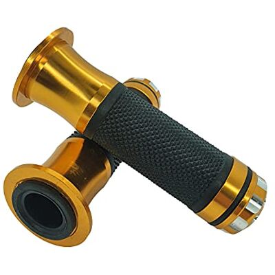 one by Camamoto motorcykelhandtag grepp (77344316C par svart/guldfärgknoppar kompatibla med motorcyklar och skotrar, ø sx 22 mm/dx 25 mm lång. 135 mm) one by Camamoto motorcykelhandtag grepp (77344316C par svart/guldfärgknoppar kompatibla med motorcyklar och skotrar, ø sx 22 mm/dx 25 mm lång. 135 mm)
