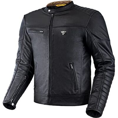 SHIMA WINCHESTER 2.0 Motorcykeljacka för män Klassisk läder bikerjacka med CE-rygg, axel, armbågsskydd, förstärkta dubbla sömmar (svart, XXL) SHIMA WINCHESTER 2.0 Motorcykeljacka för män Klassisk läder bikerjacka med CE-rygg, axel, armbågsskydd, förstärkta dubbla sömmar (svart, XXL)