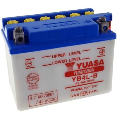 Yuasa 12V YB4L-B Syrafritt Motorcykelbatteri 121x71x94mm 4A CCA45 För Gilera Runner Malaguti F12 Phantom Yuasa 12V YB4L-B Syrafritt Motorcykelbatteri 121x71x94mm 4A CCA45 För Gilera Runner Malaguti F12 Phantom