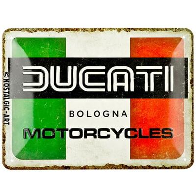 ART Plåtskylt i retrostil, 15 x 20 cm, Ducati – Italy Giugiaro Logo – Presentidé för mc-åkare, Official License Product (OLP), av metall, vintagedesign ART Plåtskylt i retrostil, 15 x 20 cm, Ducati – Italy Giugiaro Logo – Presentidé för mc-åkare, Official License Product (OLP), av metall, vintagedesign