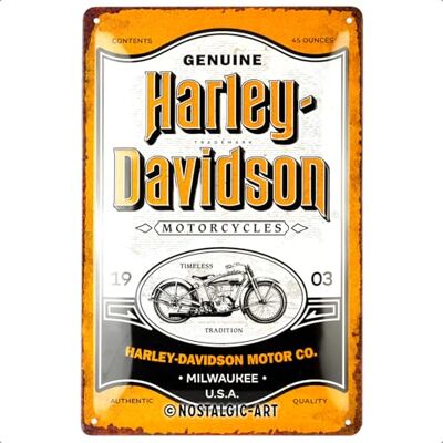 ART Plåtskylt i retrostil, 20 x 30 cm, Harley-Davidson – Genuine Motorcycles Milwaukee – Presentidé för mc-åkare, Official License Product (OLP), av metall, vintagedesign ART Plåtskylt i retrostil, 20 x 30 cm, Harley-Davidson – Genuine Motorcycles Milwaukee – Presentidé för mc-åkare, Official License Product (OLP), av metall, vintagedesign