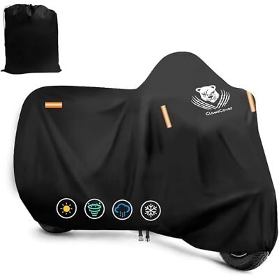 ClawsCover 114 cm XXXL motorcykelöverdrag vattentäta utomhus, slitstark bleknar inte 420D polyestertyg alla årstider anti-UV touring scooterskyddstillbehör, för Harley Davidson Honda Kawasaki Yamaha ClawsCover 114 cm XXXL motorcykelöverdrag vattentäta utomhus, slitstark bleknar inte 420D polyestertyg alla årstider anti-UV touring scooterskyddstillbehör, för Harley Davidson Honda Kawasaki Yamaha