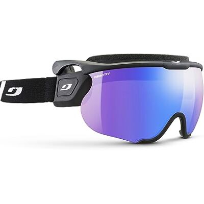 Julbo Sniper Evo L Cross Country skidskärm för män och kvinnor I REACTIV fotokromatisk eller spektron-lins för breda ansikten, svart/vit, Large Julbo Sniper Evo L Cross Country skidskärm för män och kvinnor I REACTIV fotokromatisk eller spektron-lins för breda ansikten, svart/vit, Large