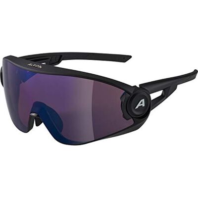 ALPINA Unisex Vuxna, 5W1NG QV Sportglasögon, black matt/blue, One Size ALPINA Unisex Vuxna, 5W1NG QV Sportglasögon, black matt/blue, One Size